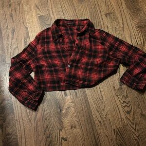 Cute short Flannel Blouse